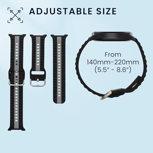 kwmobile 2X Sportarmband kompatibel mit Samsung Galaxy Watch 8 Galaxy/Galaxy Watch 8 Classic 46mm Armband - Fitnesstracker Band Set aus TPU Silikon