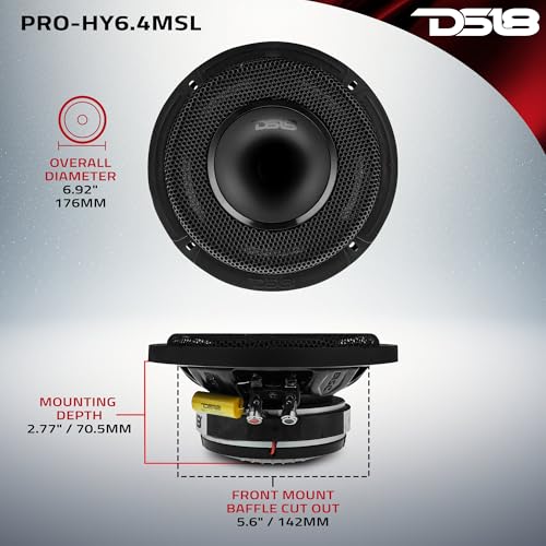 Ds18 PRO-HY6.4MSL 6.5 Inch Shallow Hybrid Mid-Range Car Audio Loudspeaker thumb #4