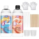 Crystal Clear Epoxy Resin 32oz: 2 Part 1:1 Mixing Resin for Art Jewelry Crafts Coating Making