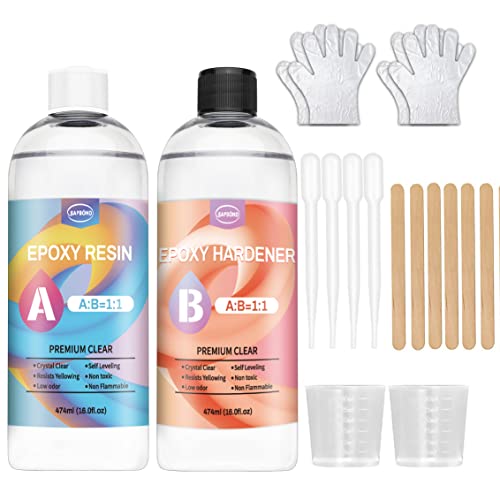 Crystal Clear Epoxy Resin 32oz: 2 Part 1:1 Mixing Resin for Art Jewelry Crafts Coating Making