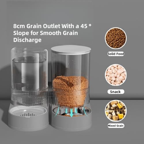Gravity Cat Feeder and Water Dispenser, 2 in 1 Automatic Cat Feeder with 180 Degree Rotatable, 2 Pack Large Capacity Self Feeding for Small Medium Dog Puppy Kitten, Black, 0.8 Gallon x 2 - Image 4