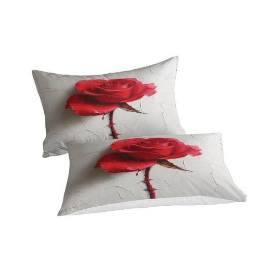 Set de housse de couette 3 pièces roses imprimé 3D lit double 200x200