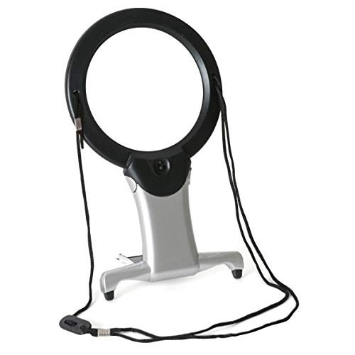 PURElite Loupe Mains Libres LED 2 en 1, Transparent/Noir
