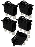 Juego de 5 interruptores conmutador de botón SPDT ON-OFF-ON 16A/250V 20A/28V.