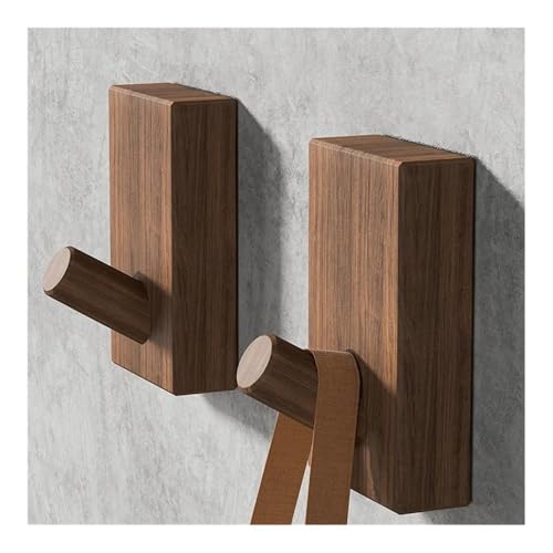 Ganchos de pared sin perforaciones de nogal para organizar cuartos 6