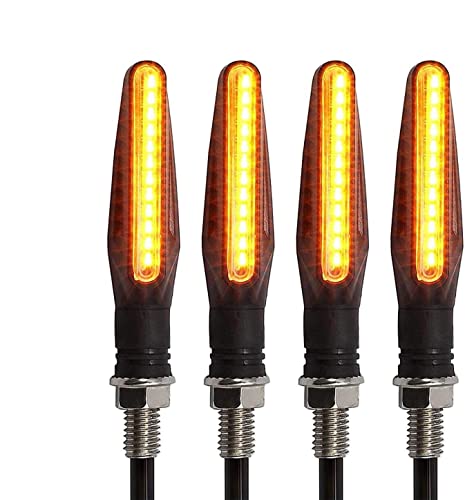 SFONIA 4pcs Indicateurs de Moto 12 LED Flèche Clignotants Lumières 12V Imperméable Universel pour Moto Scooter Quad Cruiser Off Road