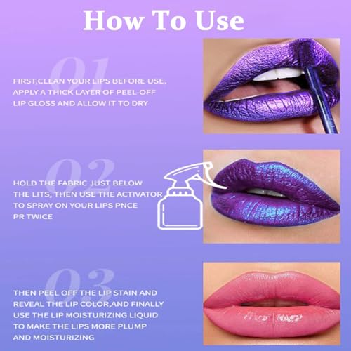 Lip Stain Peel off - Pink Lip Tint Lip Gloss - Natural Based Peel Off Lip Stain - Long Lasting Matte Lip Color Waterproof Lipstick - Non-Stick Cup Durable Lip Product for Women - Image 7