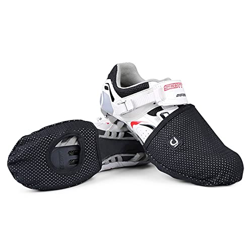 Chauffe-orteils Couvre-chaussures de cyclisme Femme homme Coupe-vent Demi-Couvre-chaussures Étanche Chaleureux L'hiver VTT Route Couvre-chaussures de vélo ( Couleur : Noir , Taille : Large(41-42) ) Cover