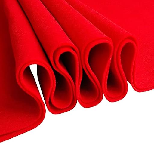 Jtnohx Tela de Fieltro Artesanal, Hojas de Fieltro de 1,4 mm de Grosor para Manualidades, Tela de Colores Suaves de 90 x 90 cm para Proyectos de Arte y Costura(Rojo) | Ya disponible en tu tienda friki favorita! En mundofriki.es!