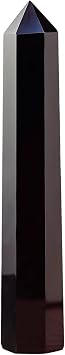 Apengshi Large Obsidian Natural Healing Crystal Tower 5.9"-6.3" 6 Faceted Single Purification Guard Charger Crystal Wand Stone Meditation Home Decor Collection Gift