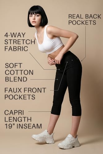 Image of Leggings Depot Women's Cotton Blend Stretch Pull-on Jeggings Casual Pants with Pockets (Available in Plus Size)