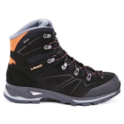 LOWA Mens Baldo GTX Suede Textile Black Orange Boots 9 US