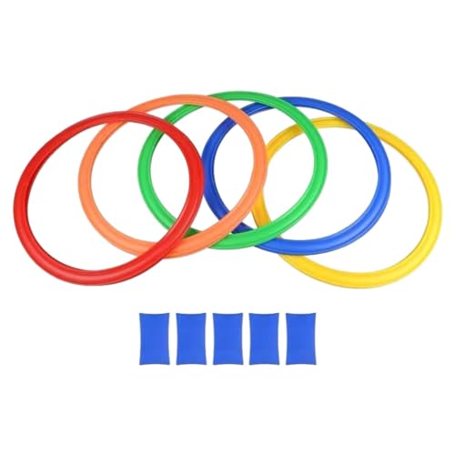 kowaku Hopscotch Rings Game Hopscotch Game with Connectors Creative Girls and Boys Hopscotch Hoops, 42cm 5 Rings