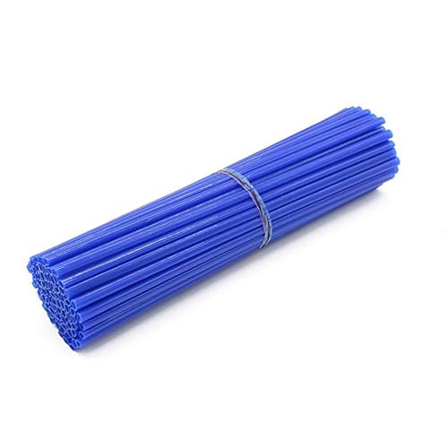 Image of 72 PCS Universal Spoke Skins Motorcycle Dirt Bikes Colorful Protective Trim Wrap Cover Wheel Guard for Yamaha Kawasaki Suzuki(Blue)