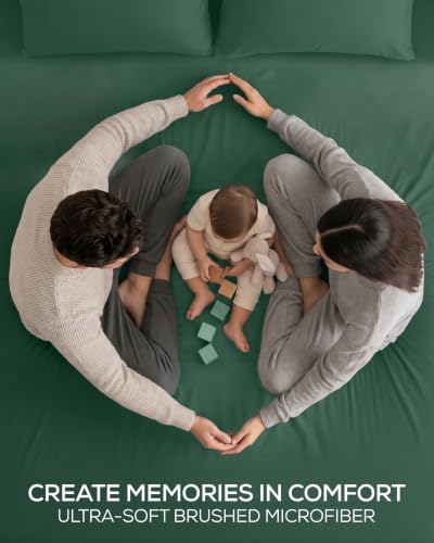 Image of Utopia Bedding Queen Sheet Set 4 Piece Soft Sheets - Emerald