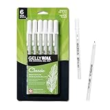 SAKURA 57488 Gelly Roll Classic 08 (Medium Pt.), 6PK Pen, White