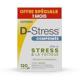 D STRESS 120 Comprimés Offre Spéciale 1 mois | Magnésium de 3ème Génération + Taurine + Arginine + Vitamines B | Gère le Stress du Quotidien et Réduit la Fatigue | Laboratoire SYNERGIA