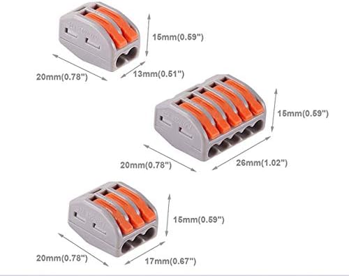 30PCS Lever Nuts Connector kit PCT-212/213/215 Terminal Block Plug-in Compact Wire Connector Push Lever Combination Set