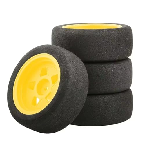 RC�J�[�^�C�� For Tamiya For TT01 For TT01E For TT02 For TT02B For XV01 For TA06 For PTG-2 1/10 RC�J�[�p�[�c�A�N�Z�T���[�S���z�C�[���^�C��(Yellow)