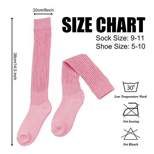 Uttpll Slouch Socks Women Scrunch Long Socks Warm Winter Knee High Leg Warmers 80S Novelty Knit Slouchy Boot Gift Socks Red One Size thumb #4