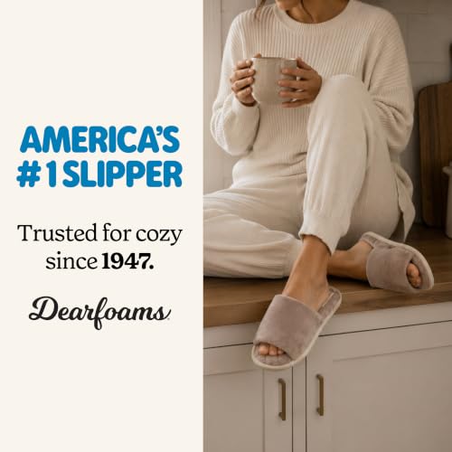 Image of Dearfoams womens Slipper Memory Foam Summer House Shoe Beatrice Terry Slide