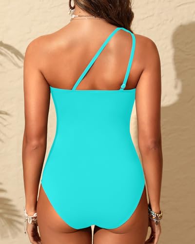 Image of Aqua Eve Women Mesh One Piece Swimsuit - Tummy Control One Shoulder Bathing Suit Cut Out Swimwear 2026