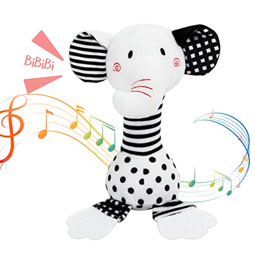 Image of Baby Rattles 0-6 Months,Soft Rattles Shaker for Babies 0-6 Months Newborn Sensory Toys, Elephant Plush Stuffed Rattles Infant Developmental Hand Grip Boys Girls Shower Gift