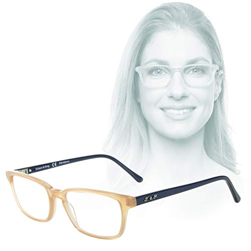 Edison & King Lesebrille Masterpiece - meisterlich in Design und Komfort inkl. Bluelight Protect (Beige-Blau, 2.00 dpt) Cover