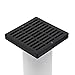 NDS 640 Square Grate with Low-Profile Adapter Fits 3 in. & 4 in. Drain Pipes & Fittings, 6 in, Black Plastic