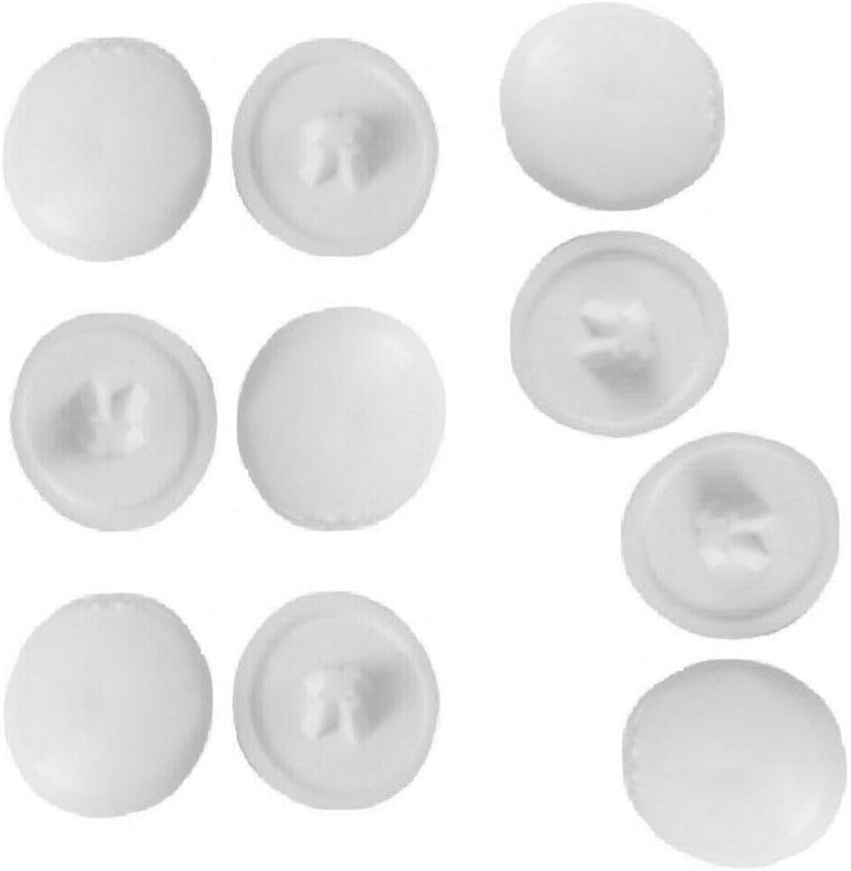 Plastic Pozi Screw Cap Covers 100-Pack White Hinged Push-On Fit Folding Snap Washer Flip Tops for Screw Heads