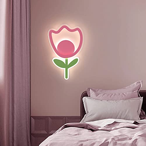 Lámpara de cabecero de flores para habitación de niños luz quitamiedos de pared 15W 3