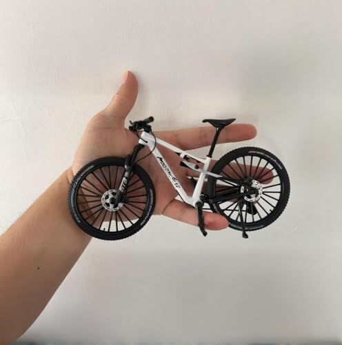 1: 10 Ratio die cast Alloy mini BMX Mountain Bike Finger Bike Model Toy Desktop Decoration Craft Suitable for Bike Enthusiasts, Bike Racers, Children, Boys and Girls 27A (White)