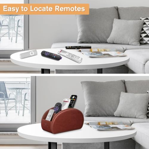 Image of FINTIE Remote Control Holder with 5 Compartments Vegan Leather