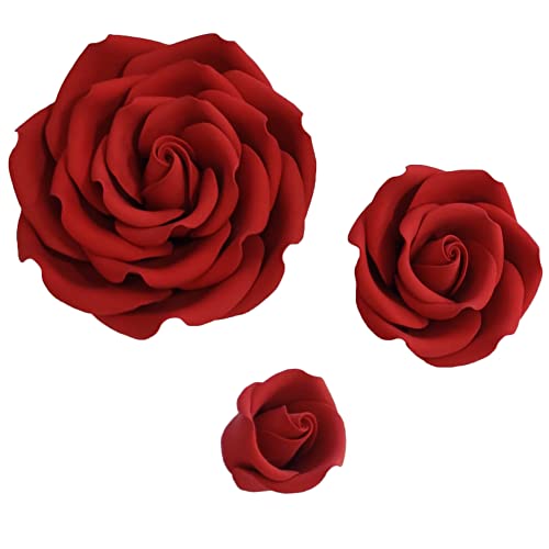 O'Creme Red Rebecca Rose Gumpaste Sugar Flower