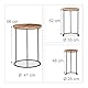Relaxdays Beistelltisch 3er Set, runde Ablage, Satztische in 3 Größen, ineinander stellbar, Metall und Mangoholz, natur, H x D: ca. 56 x 41 cm