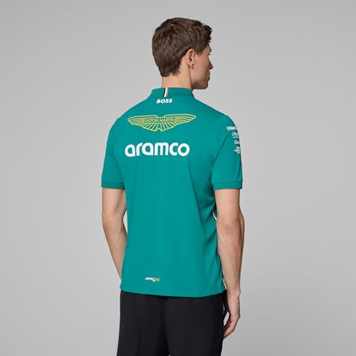 Aston Martin F1 2025 Herren Team Polo Grün - Größe: L