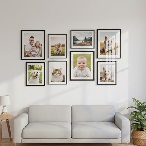 Image of kotart Photo Frame For Wall decoration | Wooden Frames For living room Office | Aesthetic Frames For Wall Decor Gifts | Photo frame for Home Decor Bedroom | Set of 8