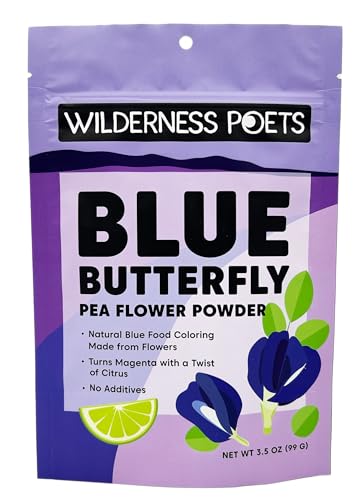 Wilderness Poets, Blue Butterfly Pea Flower Powder - Blue Matcha Tea (3.5 Ounce)