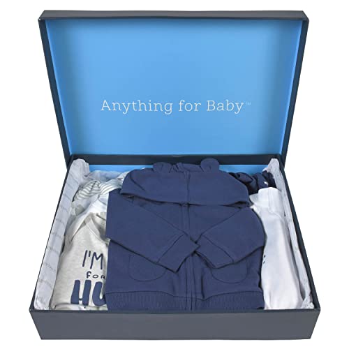 Gerber Baby 8-Piece Clothing Gift Set (5Pk Bodysuits 2Pk Pants & 1Pk Hooded Cardigan), Blue, 3-6 Months #TOP5