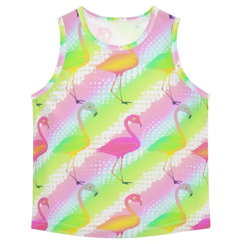 J JOYSAY Colorful Flamingo Bird Pastel Boys Tank Top Sleeveless Muscle Shirts Quick Dry Kids T-Shirts 3-15T