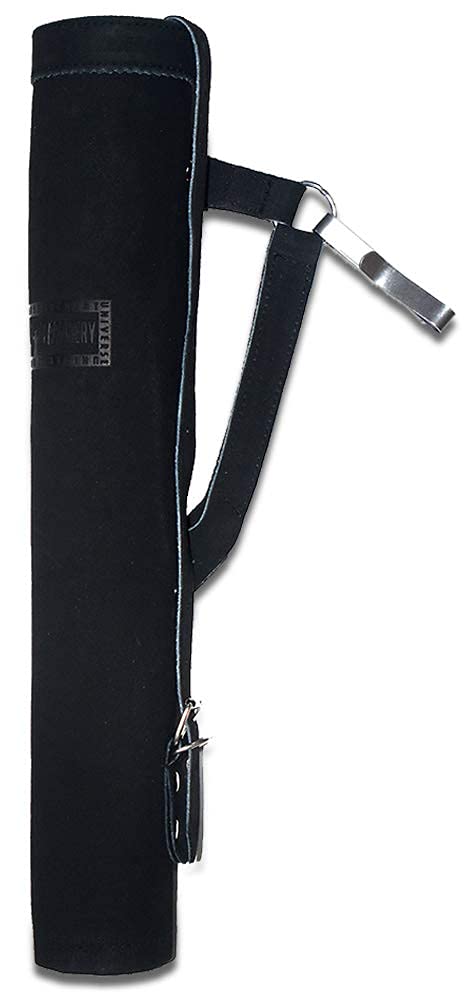 UNIVERSE ARCHERY Back Arrow Quiver | Genuine Suede Leather Arrow Holder | Traditional Handmade Quiver for Archery Sports | Lightweight & Comfortable (43 X 8 cm) (Black Suede)