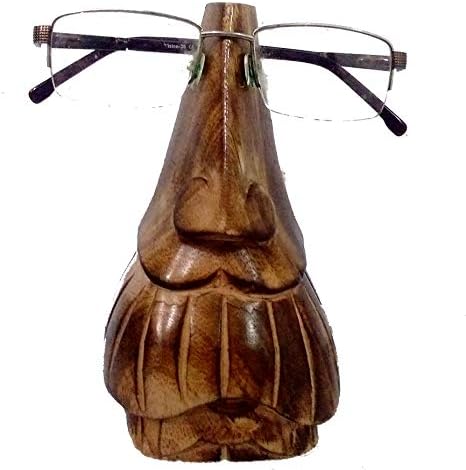 Purpledip Wooden Spectacles Stand Glasses Holder 'Wise Old Man': Quirky Design Handmade Gift (11882) image 5