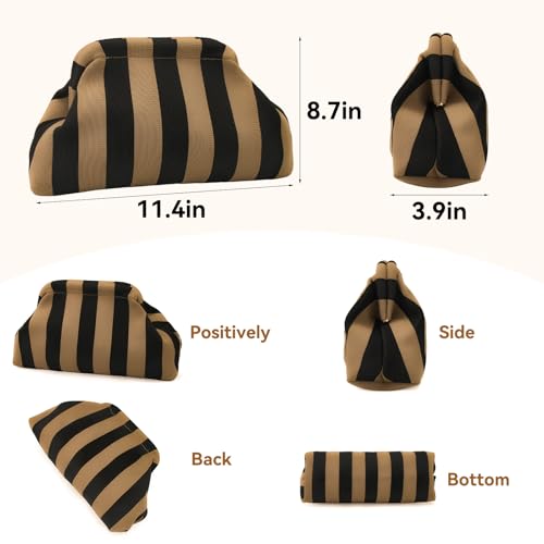 Image of YYW Clutch Purses for Women,Woven Crochet Purse Colorblock Shoulder Bag Casual Knitted Handbag