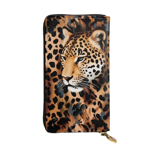 Portefeuille long en cuir avec fermeture éclair pour homme et femme grande capacité