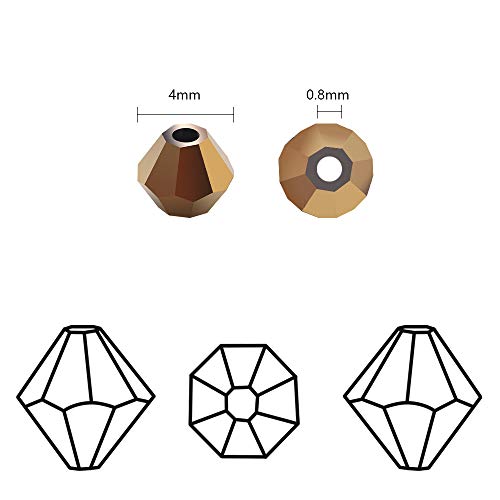 Image of Crystal Glass Beads for Jewelry Making, Faceted Crystal Beads 4MM Bicone Shaped Bead for Bracelet Nacklace Earrings DIY Beading (14 Colors &1400pcs Total)