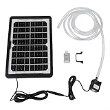 Oniissy Solarbetriebenes Wasserpumpen-Set, mit 6 W, 9 V Panel, 12 V Gleichstrom, Tauchpumpe, 240 l/h Durchflussmenge, 300 cm Rohr für Teich, Springbrunnen, Aquarium, Garten, Aquarium