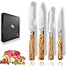 Senbon 440A papel de regalo de acero inoxidable 4 piezas cuchillo de cocina plegable afilado cuchillo de pelar cuchillo de pan mango de oliva Natural cuchillo de Chef portátil