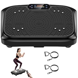 Werara Vibration Plate, 220KG Vibration Plate Exercise Machine for Lymphatic Drainage with 199 Speeds & 7 Auto Programmes, Vibrating Plate for Weight Loss with Bluetooth & Resistance Bands