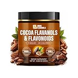 High Flavanol Cocoa Powder, 1800mg per Serving with Cocoa Flavanols, Flavonoids & 800mg Epicatechin, Improve Circulation, Energy, Nitric Oxide, Heart & Brain Support Supplement, 300g (1, Ounce, 10)