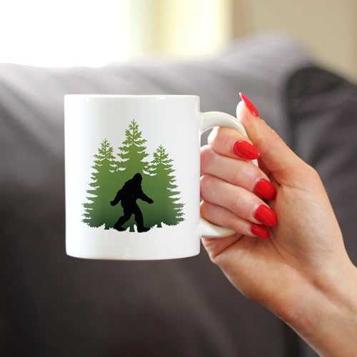 Taza de café Bevvee Bigfoot de cerámica blanca 11oz miniatura 3